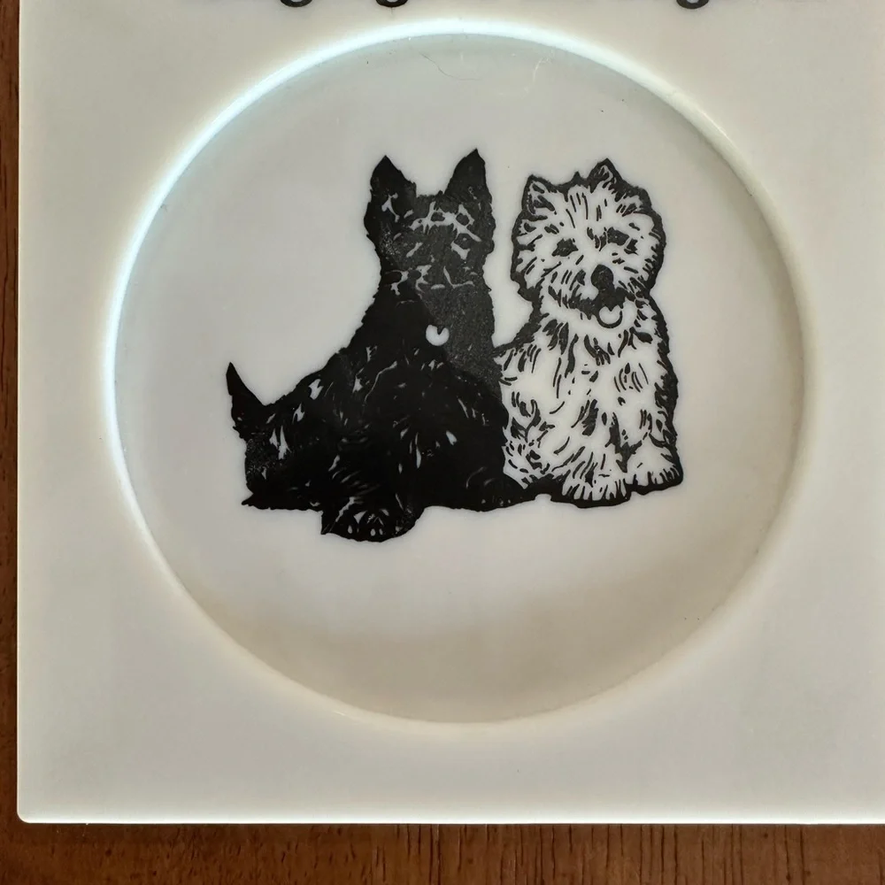 Vintage Black & White Scotch Whisky Scottie & Westie Dogs Coaster Set of 6